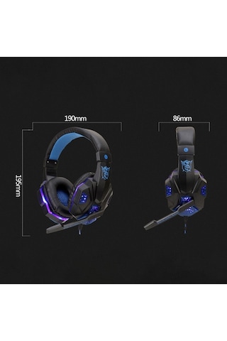 Novahub Sy830mv Oyun Kulaklığı - 40mm Sürücü, Ayarlanabilir Mikrofon, Işık Efekti, Aux+usb, Siyah-mavi, Gaming Headset