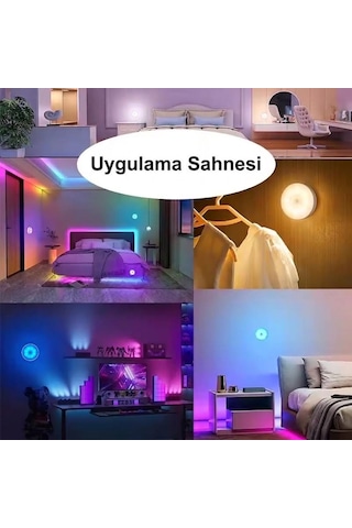 Şarjlı Rgb Led Gece Lambası 16 Renk Kumandalı Dekoratif Akıllı Işık - Renk Değiştiren Ortam Aydınlatma