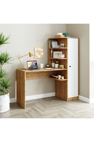Roma Raflı Çalışma Masası , Çalışma Ofis Masası Sağ Atlantik Çam