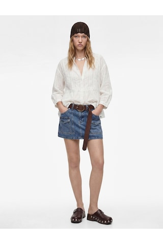 Koton Kargo Cepli Mini Denim Şort Etek Orta İndigo 6sal70031md