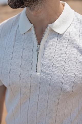 Madmext Ekru Regular Fit Polo Yaka Triko Erkek Tişört E7503