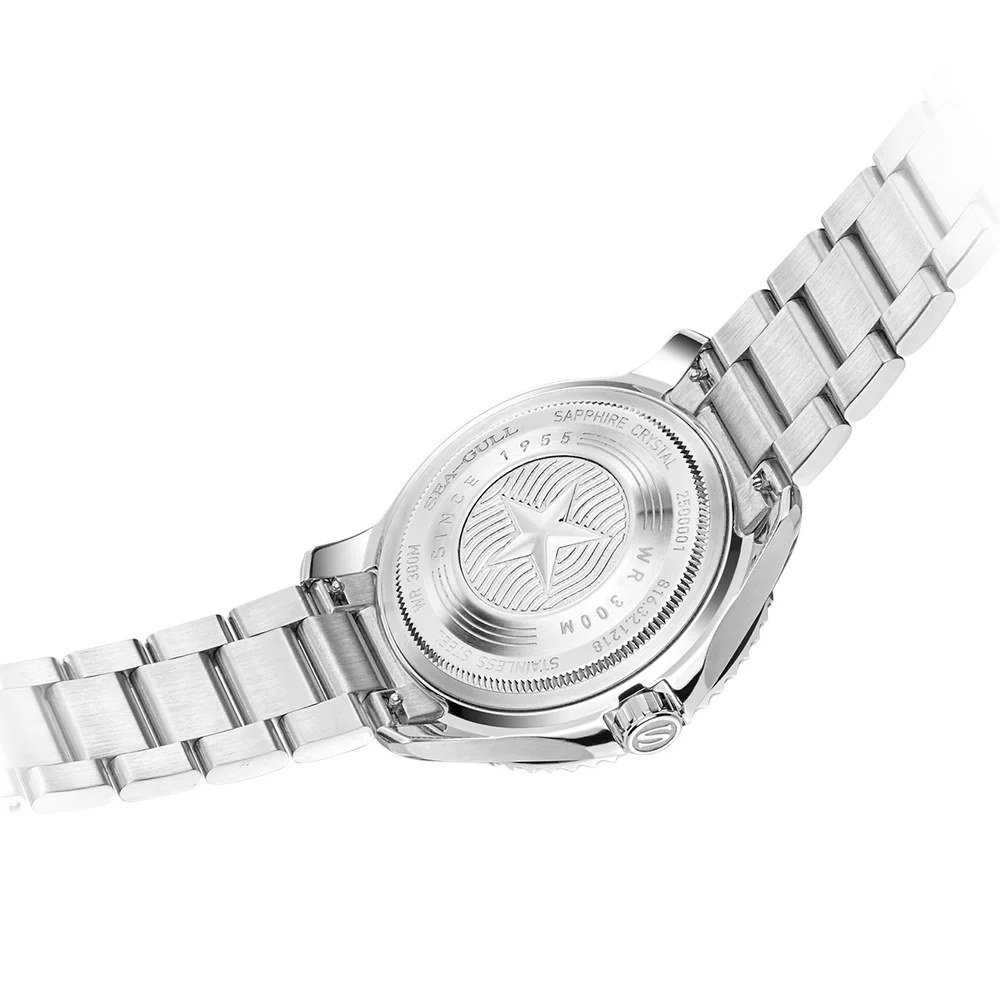 Sea-gull Ocean Series Pro 300m Su Geçirmez Gradyan Dalgalı Dokulu Kadranlı 41 Mm Diver Saat Metalik