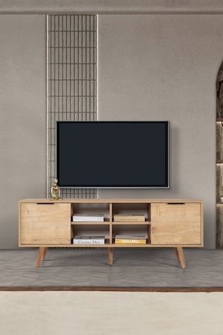 3622 Sina 160 Cm Ahşap Ayaklı , Metal Kulplu Tv Ünitesi , Safir , Tv Sehpası , Salon Safir