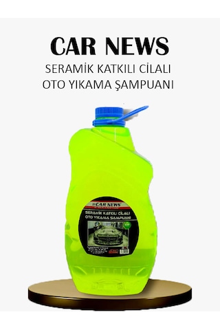 Car News Seramik Katkılı Cilalı Oto Yıkama Şampuanı 4 Lt Ve Oto Yıkama Süngeri