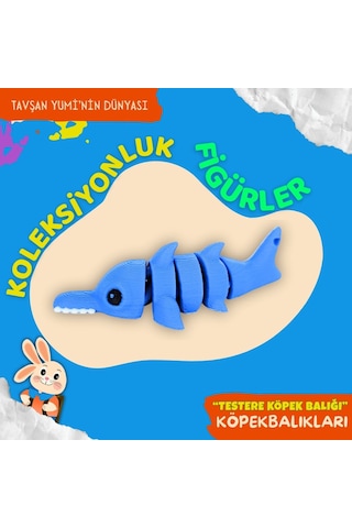 Tavşan Yumi Köpek Balıkları Koleksiyonu- 4 Parça 5-7 Cm Hareketli Oyuncaklar Ve Bilgilendirici Kartlar "