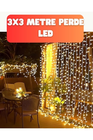 3x3 Metre Şelale Led Perde Işık İç Dış Mekân Dekorasyonu Renkli