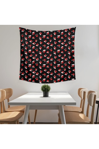 Noel Desenli 59x59 İnç Kare Duvar Halısı, Oturma Odası, Yatak Odası Ve Genç Odası İçin-a157