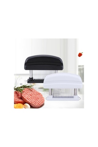 Mufunye 48 İğneli Paslanmaz Çelik Et Yumuşatıcı, Steak Tavuk Balık Pişirme Aracı, Kesici Ve Zımbalama Fonksiyonu, Temizlenmesi Kolay, Koruyucu Kapağıyla Siyah