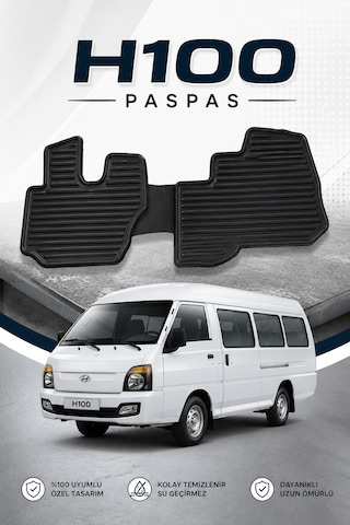 Hyundai H100 Oto Paspas Panelvan Minibüs Ticari Araca Özel Premium Tpe Kauçuk Paspas