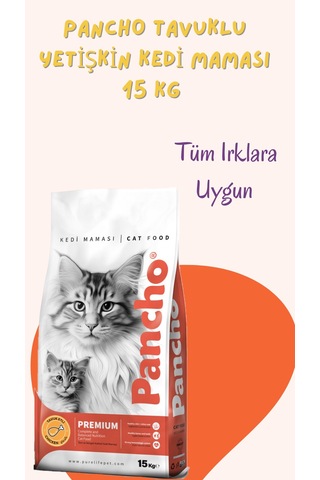 Pancho Tavuklu Yetişkin Kedi Maması 15 KG