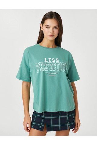 3SAL10122IK Koton Kadın T-shirt YEŞİL Yeşil