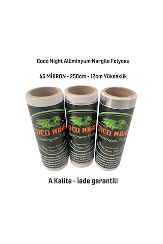 Coco Night 45 Mikron 5adet 250 CM Rulo Alüminyum Folyo, Nargile Folyosu