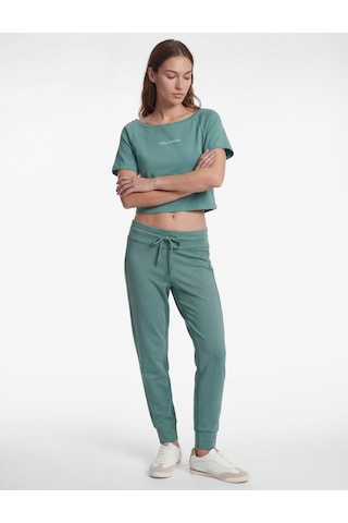 Koton Yüksek Bel Slim Fit Bağcıklı Spor Tayt Yeşil 6sak40182nk