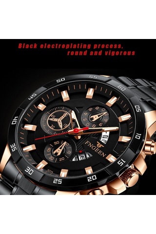 Sones Skmeı 2010 Çok Fonksiyonlu Erkek 50m Su Geçirmez Işıklı Dijital Kol Saati Altın