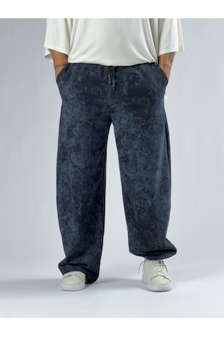 Cocopelli Paça Ayarlamalı Desenli Lacivert Erkek Baggy Pantolon Coc3353