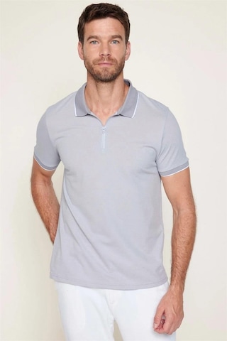 Tudors Erkek 3'lü Paket Mint-gri-lacivert Slim Fit Pamuklu Düz Fermuarlı Pike Polo Yaka Tişört-34069 Multi