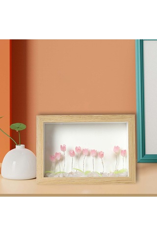 Homyl Dıy Çiçekler Gece Lambası, Başucu Masa Lambası Odun