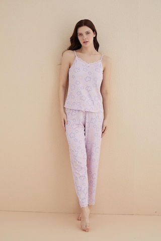 Pemilo Kadın 80115-51 İp Askılı Pijama Takımı Pembe