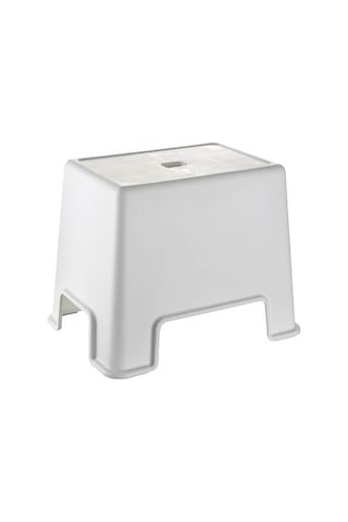 Lux Banyo Taburesi Çelik Ayna Beyaz