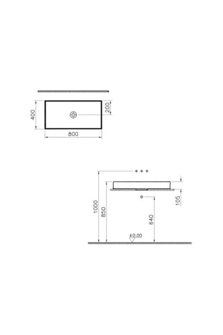 VitrA Memoria M58000001000 Dikdörtgen Çanak Lavabo Beyaz 80 CM