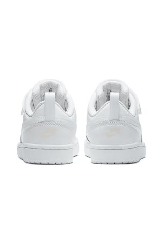Nike Court Borough Low 2 Leather Sneaker Hakiki Deri Lastik İpli Bantlı Unisex Spor Ayakkabı Beyaz