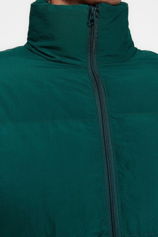 Ersefa Tasarım Düz Astarlı Yaka Standart Bol Dik Unisex Oversize Fit Dik Yeşil