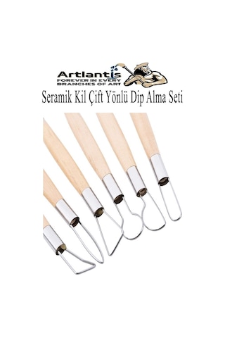 Seramik Kil Çömlek Çift Yönlü Dip Alma Seti 6 Parça 1 Paket Polimer Kil Oyma Seti Ebeşuar Yuvarlak Telli Heykel Balmumu