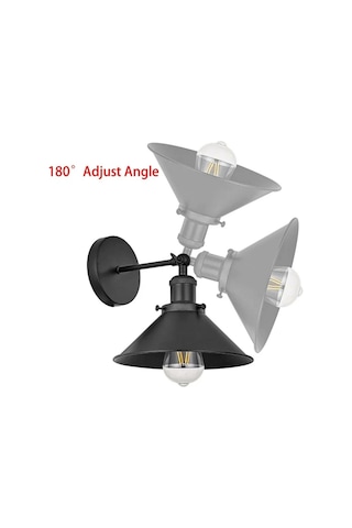 Riolight Vintage,rustik Siyah Mafsallı 1xe27 Banyo Ayna Üstü Apli Siyah