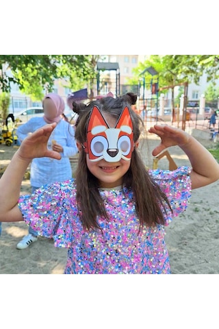 Bluey Temalı Doğum Günü Maskesi 6 Adet