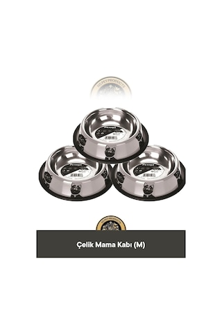 M-pets 3'lü Çelik Mama Kabı M