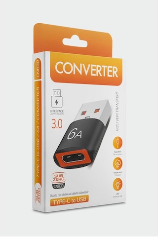 Lebron Cnr30 Type-c Dişiden Usb 3.0 Erkeğe Dönüştürücü Adaptör - 6a Hızlı Veri Transferi