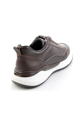 Kahve Hakiki Deri Erkek Sneaker E01958176543 Kahve