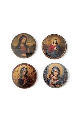Meryem Ana Magnet 1.set - 4'lü Meryem Ana Magnet Karışık Renkli