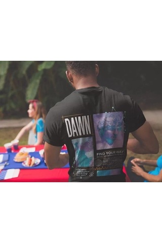 Valensdesign Erkek Bisiklet Yaka Baskılı Oversize T-shirt - Siyah