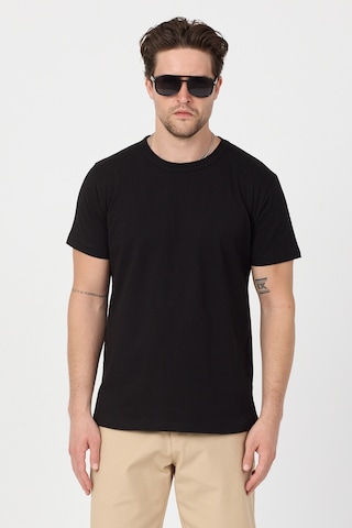 Tonny Black Normal Kalıp Rahat Basic T-shirt Erkek Siyah Tbtshrt010