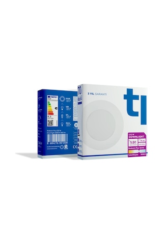 Redeem Plus C12W Downlight, Titreşimsiz, Göz Konforu, 902 Lümen, Beyazı, 5000 Kelvin Beyaz