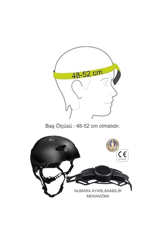 Siyah Çocuk Kaskı Spor Koruyucu Kask Kaykay Bisiklet Scooter Paten Ekipmanı Siyah