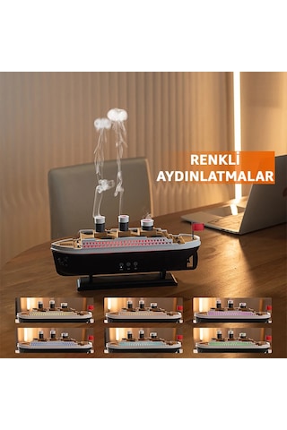 Robeve Buharlı Gemi Nemlendirici Hava Nemlendirici Buhar Makinesi Aromaterapi Difüzörü Zamanlayıcılı Işıklı 2 Buhar Modu Şık Tasarım Uzaktan Kumandalı Ev Ofis Için Mükemmel Hediyelik Eşya