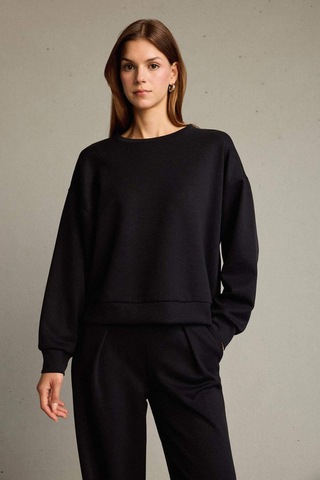 Defacto Bisiklet Yaka Modal Sweatshirt G2913ax25aubk81 Siyah