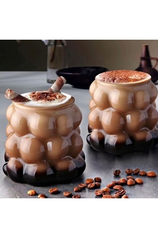 6 Adet - 300ml Soğuk, Sıcak Kahve Sunum Bardağı Üzüm Tanesi