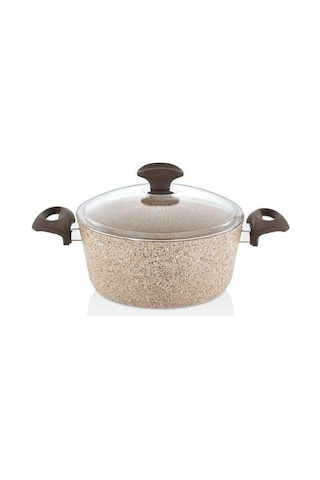 Falez Creamy Granit Tencere Derin Tencere 26 CM