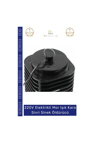 Sinekkovucu 220v Elektrikli Etkili Pratik Gece Lambalı Sivrisinek Kıran Haşere Kovucu Mor Işık Kara