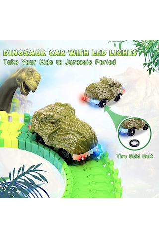 Dinazorlar Dünyası, Dinosour Tracks 96 Parça Esnek Raylı Yarış Pisti - 96 Parça