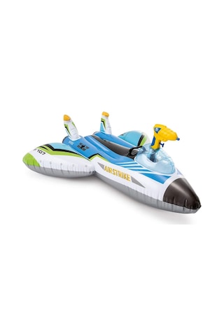 Intex 57536 Su Tabancalı Mavi Uçak Şişme Çocuk Binici 117cm Çok Renkli