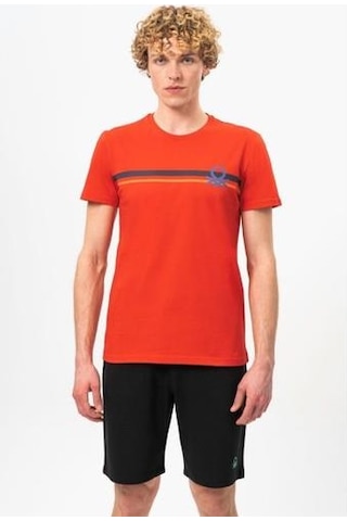 Benetton Bnt-m20478-23y Erkek T-shirt Bnt-m20478-r0766 Kırmızı