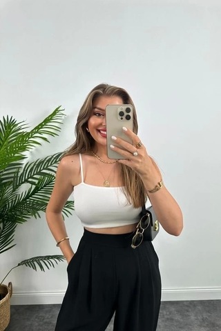 Defymoda Kadın Yüksek Bel Hürrem Pantolon Siyah