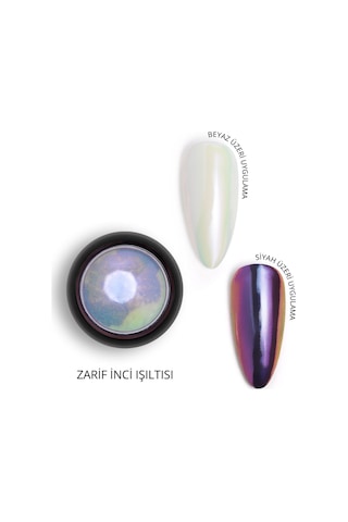 Holografik Efektli Gökkuşağı Şeffaf Mor İnci Tozu, Nail Art, Kalıcı Oje Tırnak Süsleme No.03