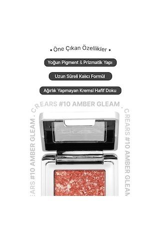 Mücevher Parlaklığında Yoğun Işıltılı Tekli Far Crears Glitter Bomb Eyeshadow 10 Amber Gleam 10 Amber Gleam