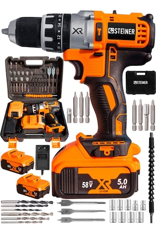 Steiner XR 58 V 5Ah Trnc Li-ion Çift Akülü Şarjlı Vidalama Matkap + Pro Set