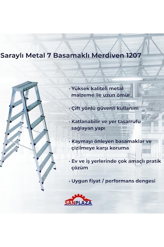 Saraylı Metal 7 Basamaklı Çift Çıkışlı Merdiven 1207